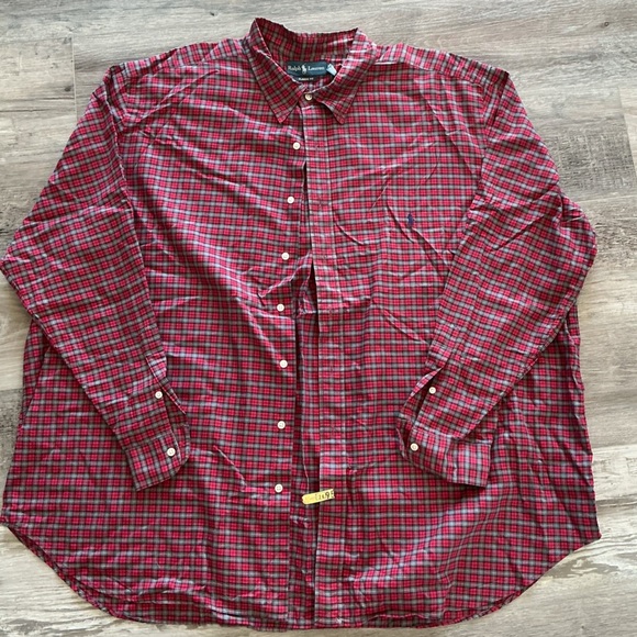 Ralph Lauren Red and Black Plaid Button-Down Shirt - Picture 3 of 6
